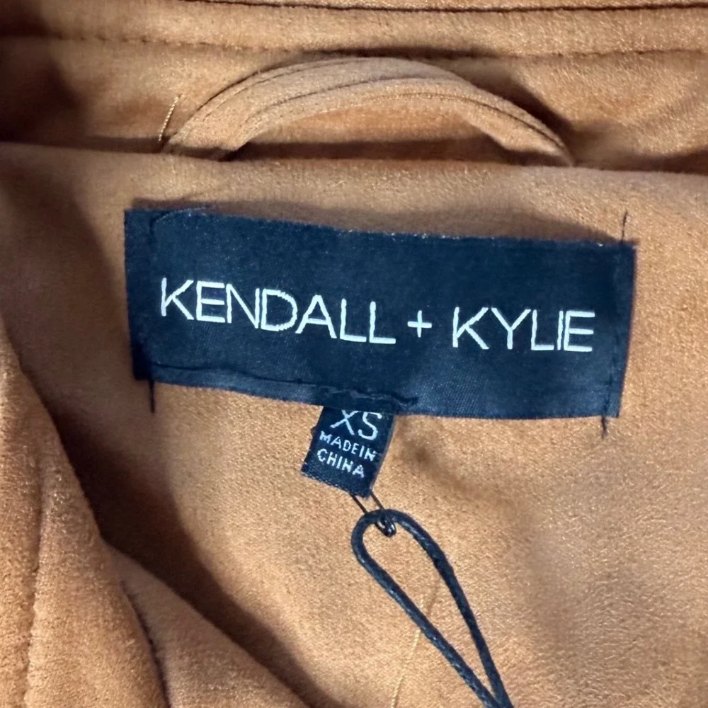 Kendall + Kylie Faux Suede Sleeveless Trench Dress XS Belted Brown‎ NEW